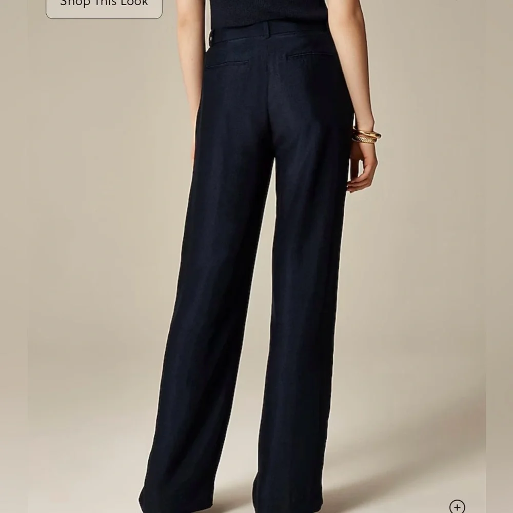 J. Crew Petite Essential wide-leg pant in textured satin - Picture 2 of 5